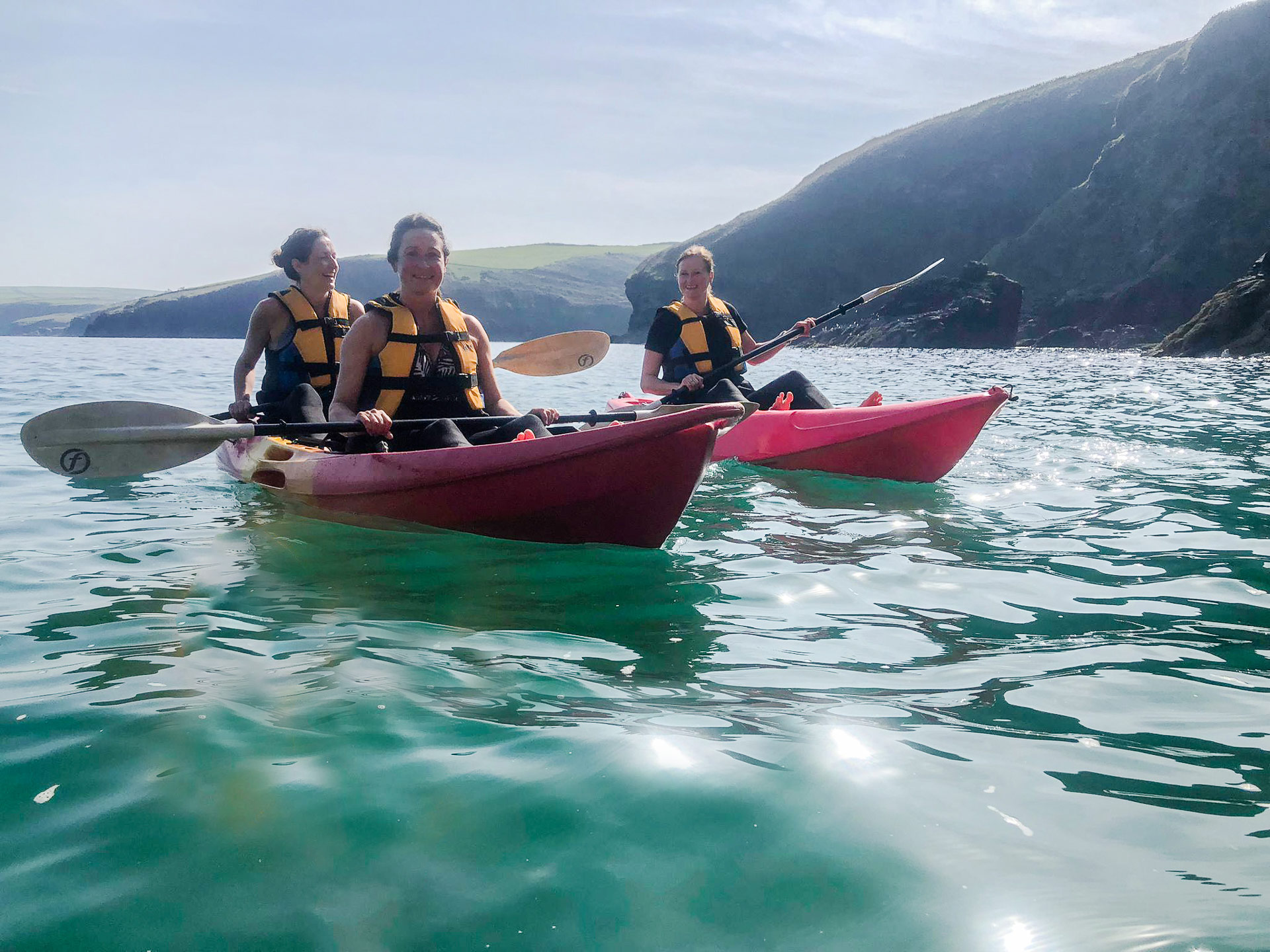 sea kayaking in the coves